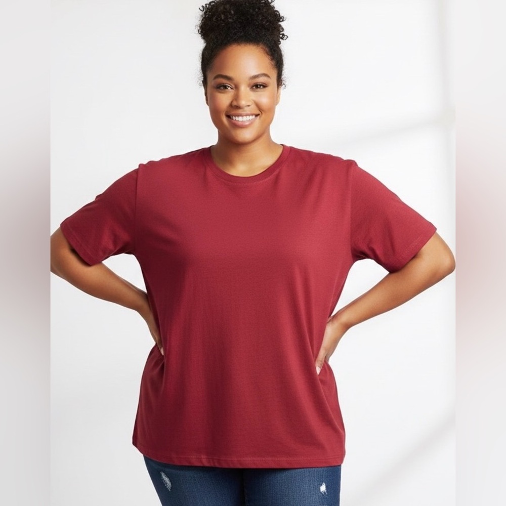 Gildan red short-sleeved, solid cotton T-shirt, unisex, 3XL LADIES, L/XL men